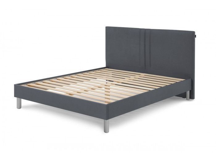 Rama łóżka Kerry z listwami z litego drewna i nóżkami z aluminium 140 x 190 cm