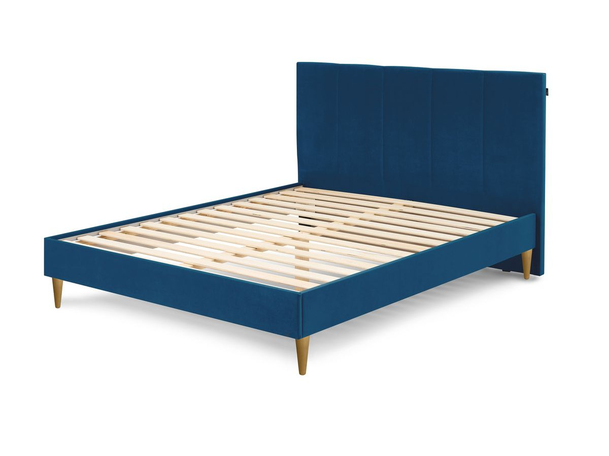 Rama łóżka VIVARA z listwami z litego drewna i nóżkami z drewna naturalnego 180 x 200 cm