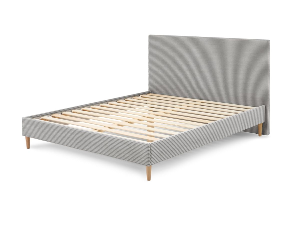 Rama łóżka ANJA z listwami z litego drewna i nóżkami z drewna naturalnego 160 x 200 cm
