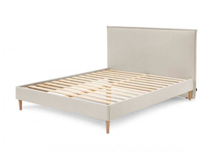 Structure de lit SARY avec lattes massives pieds bois naturel 180 x 200 cm