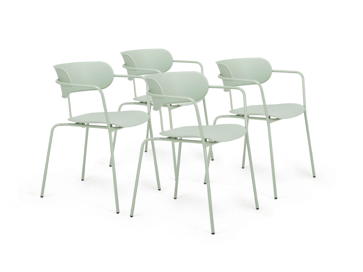 Ensemble de 4 chaises FONTI vert clair