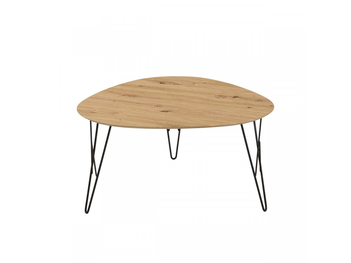 Table basse 41 cm BERI effet bois naturel et métal