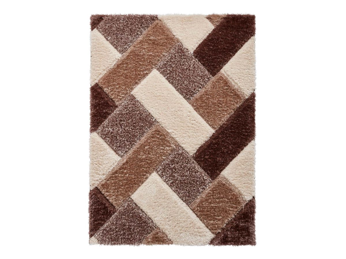 Tapis poil shaggy rectangulaire AMANDA motif graphique