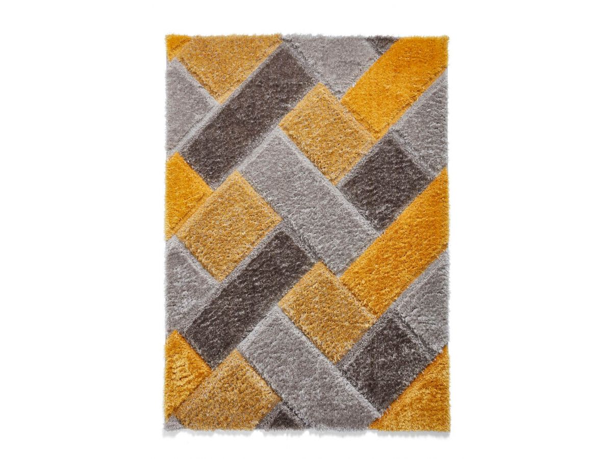 Tapis poil shaggy rectangulaire AMANDA motif graphique