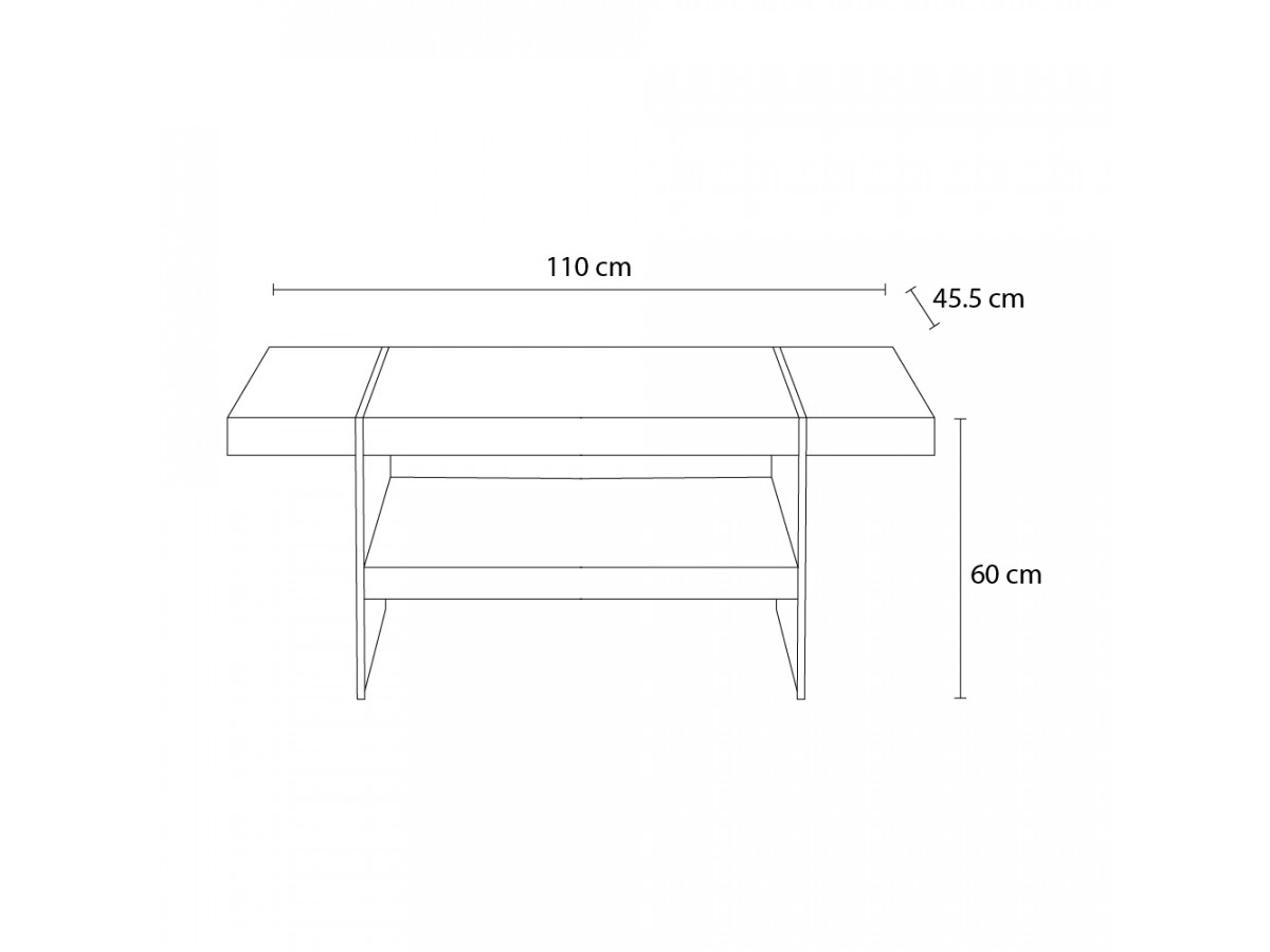 Table basse 60 cm TARA effet bois naturel