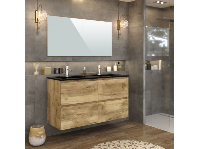 Meuble de salle de bain 120 cm KALEO couleur bois