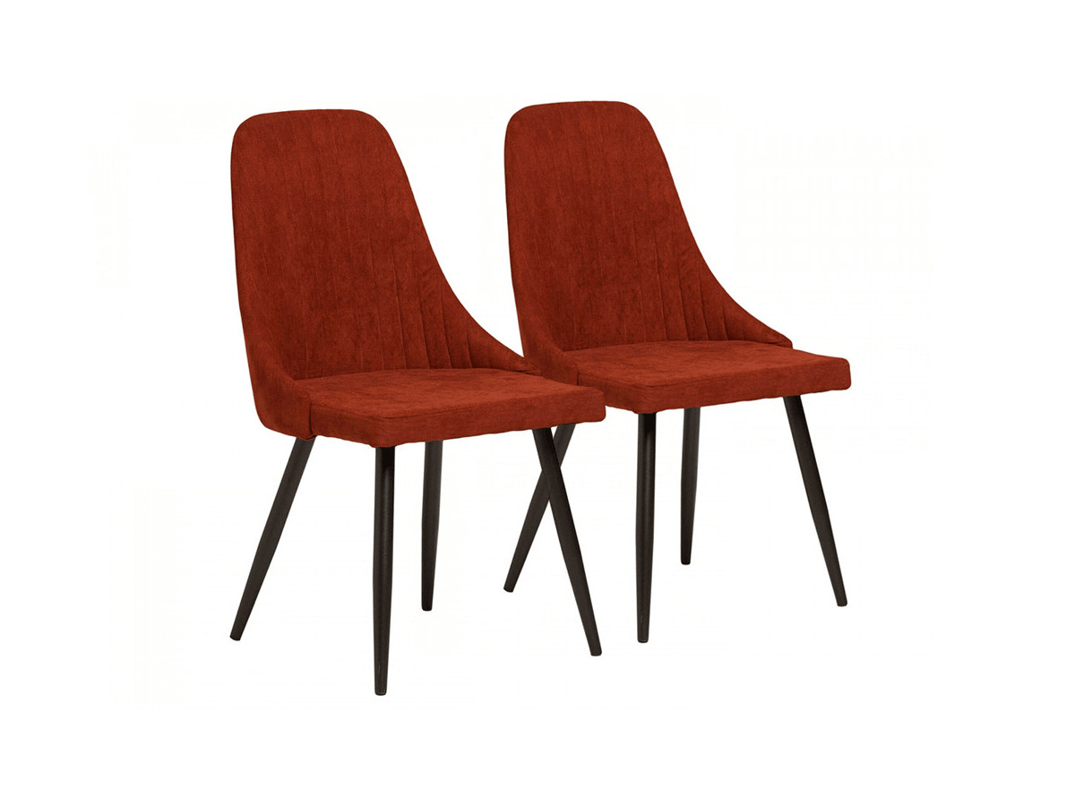 Ensemble de 2 chaises RONI rouge / noir
