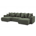 Canape panoramique convertible avec tablette et pouf ENVY Tissu