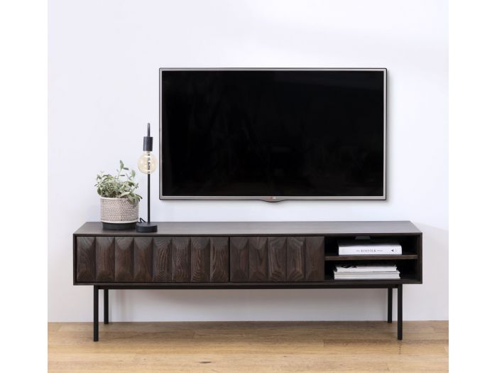 Meuble TV 160 cm JIL plaqué chêne