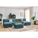 Canapé panoramique fixe 100% modulable PARIS tissu avec 2 chauffeuses, 2 méridiennes, 1 pouf