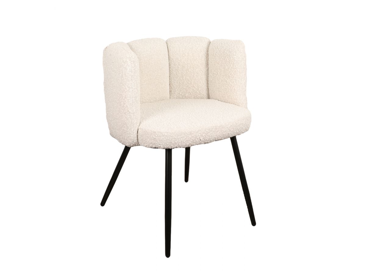 Lot de 2 chaises CELIA Tissu bouclette