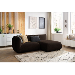 LECOMTE sofa narożna stała z 1 fotelem z podłokietnikiem 130 cm i 1 szezlongiem bez podłokietnika