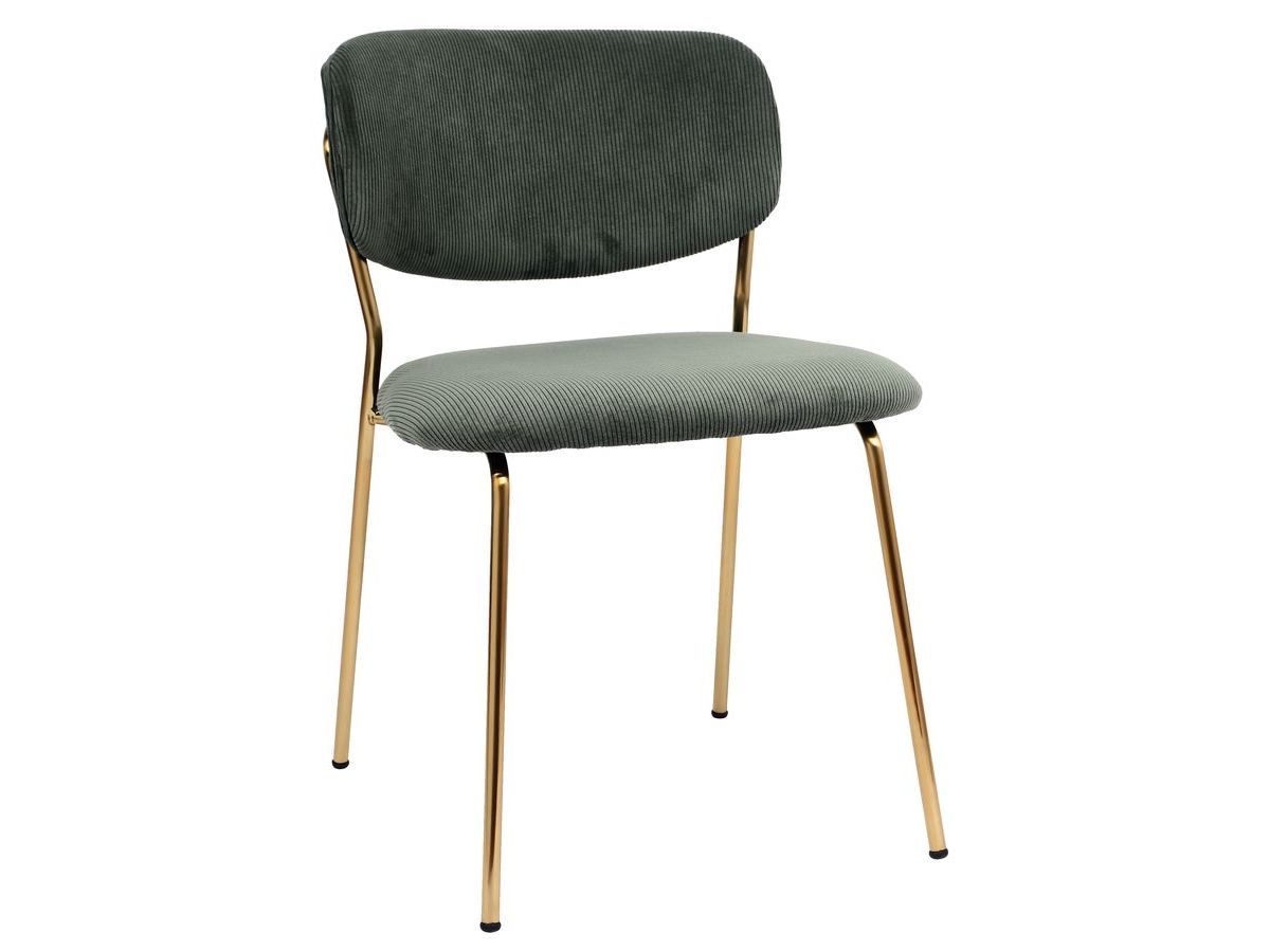 Lot de 2 chaises ANDREA velours côtelé et pieds or