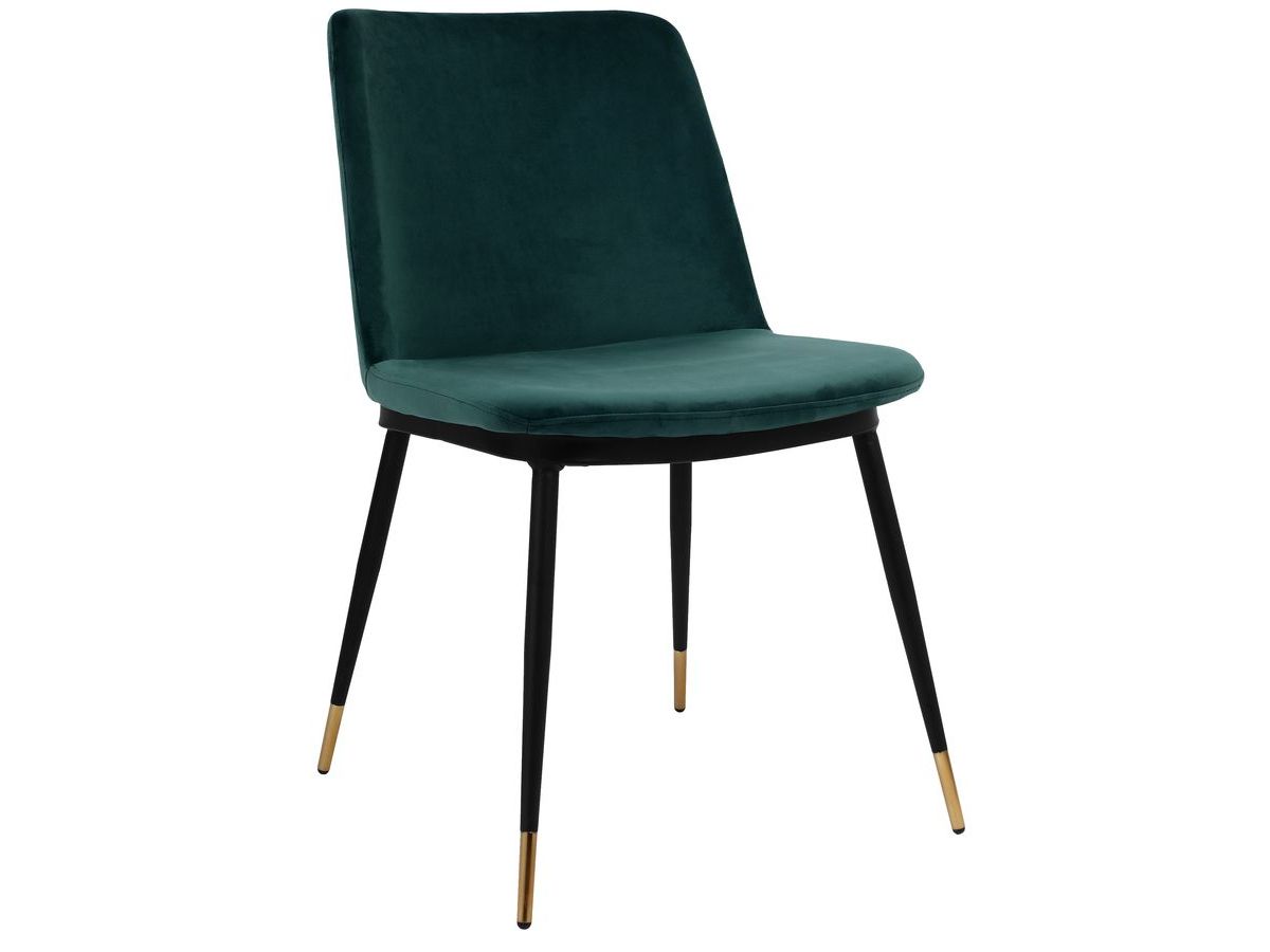 Lot de 2 chaises FABIEN tissu velours et pieds bi-couleur