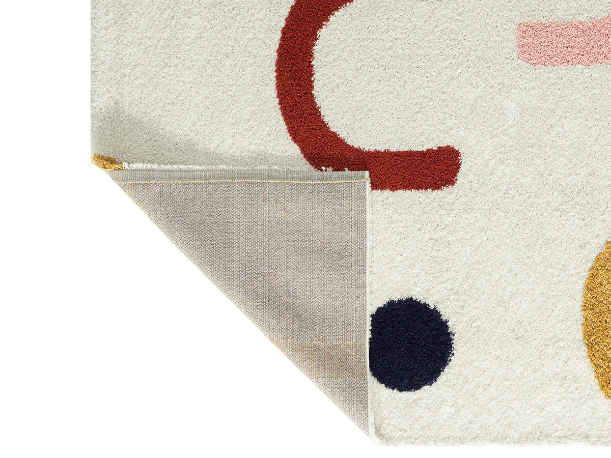 Bobochic - BOBOCHIC Tapis poil shaggy rectangulaire AMANDA motif graphique  Rouge 160x220 - Tapis - Rue du Commerce