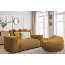 VOLTAIRE ultramiękka 2-osobowa sofa stojąca z podnóżkiem