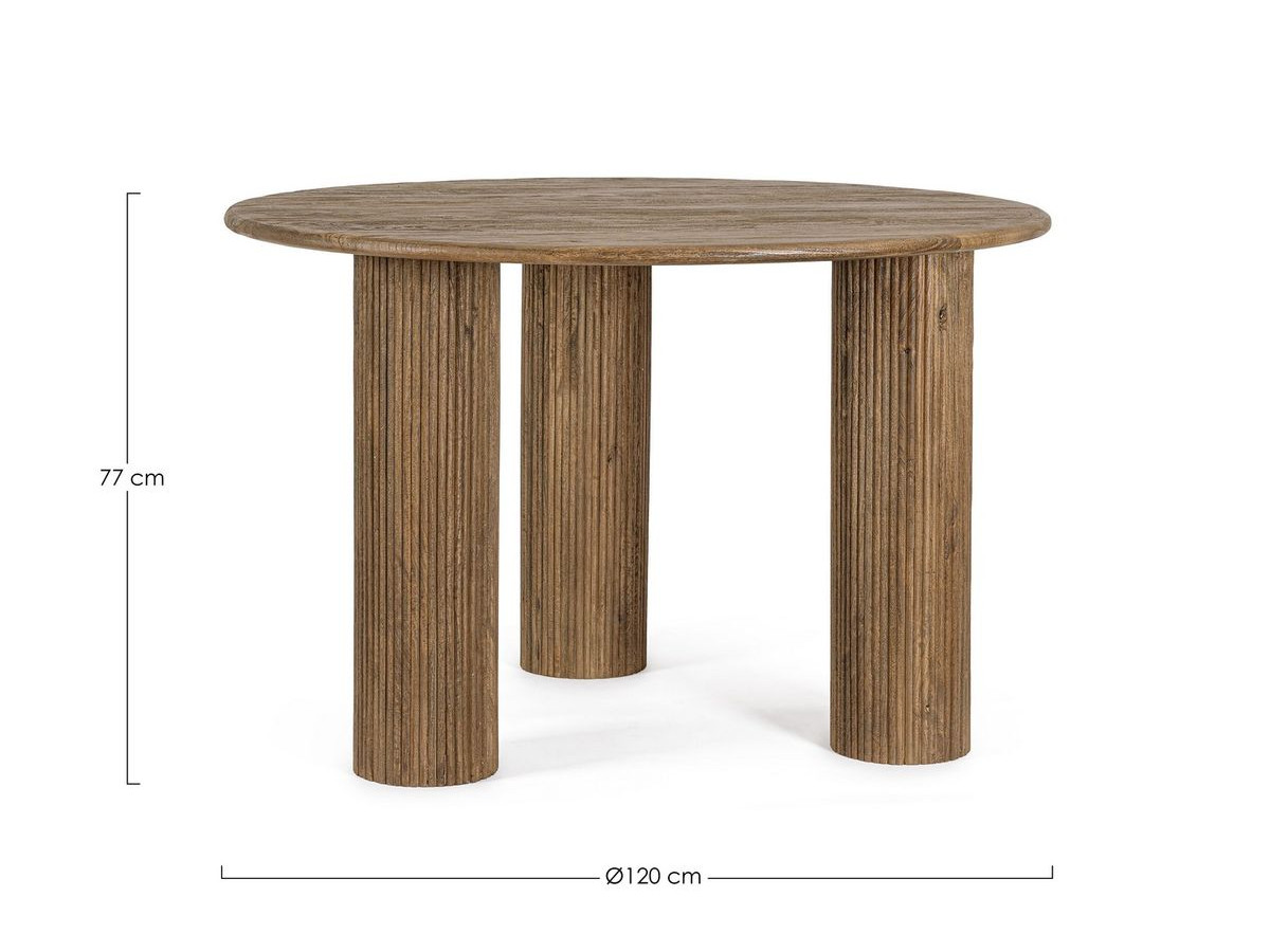 Table ronde pliante Diamètre 100 cm en chêne massif SEULEMENT 1 DISPONIBLE  , meuble en Chêne