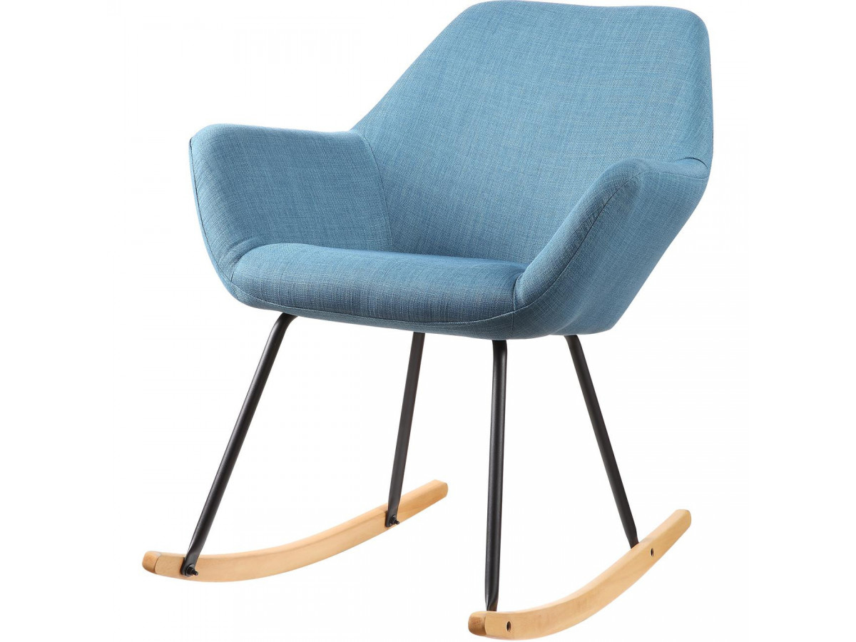 Rocking chair PALMA style scandinave Bleu
