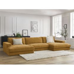 Stała sofa panoramiczna LEONARD z teksturowaną tkaniną