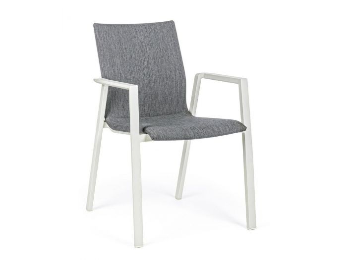 Lot de 4 fauteuils de jardin LIS aluminium pieds blancs