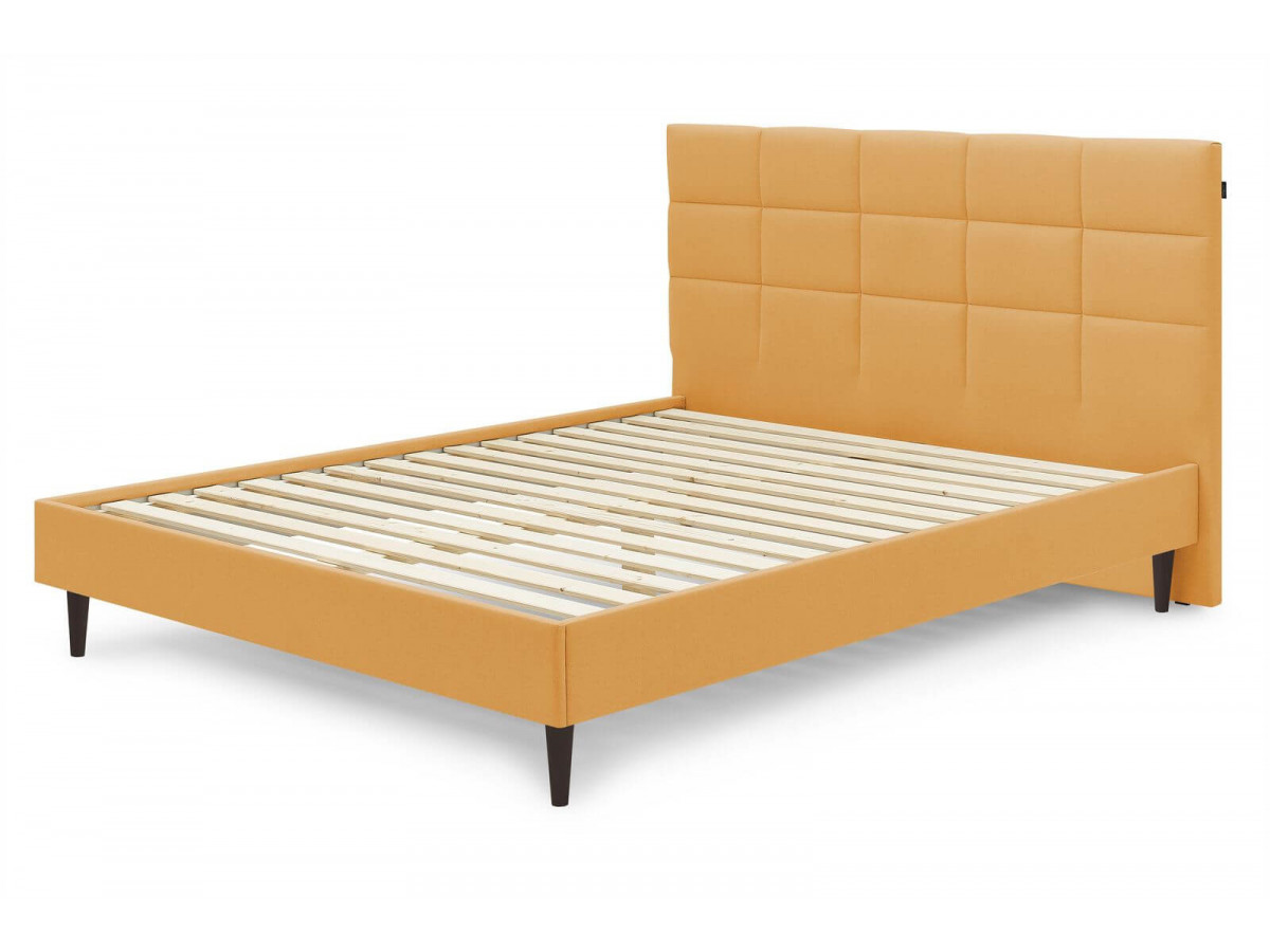 Rama łóżka CARRE z listwami z litego drewna i nóżkami z drewna wenge 180 x 200 cm