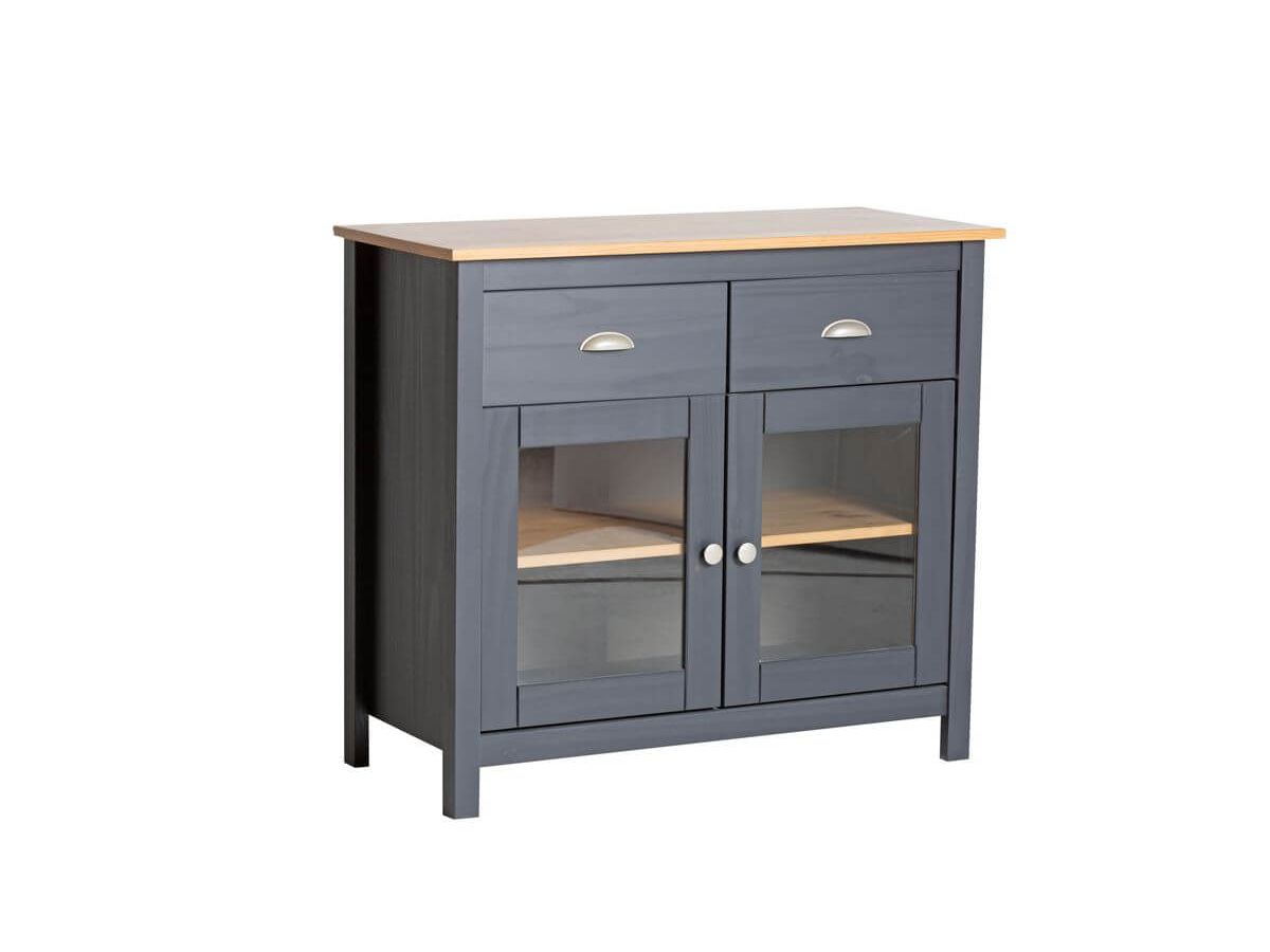 Buffet bas HORTY Bois clair et Anthracite | BOBOCHIC