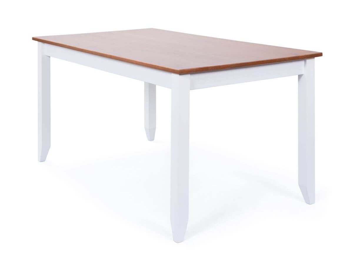 Table à manger WINTERLAND 160cm Blanc et bois