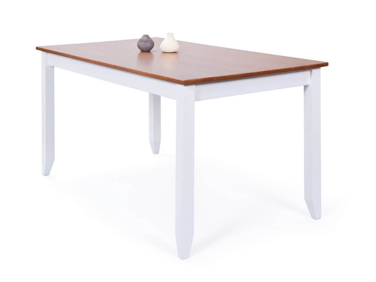 Table à manger WINTERLAND 160cm Blanc et bois