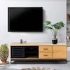 Aperçu meuble TV 187 cm AUSTIN Noir et Bois clair